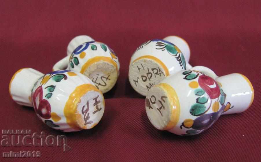 Very Old 4 pcs. Mini Jugs Majolica marked with price 16.00 BGN | € 8.18 Very Old 4 pcs. Mini Jugs Majolica marked with price 16.00 BGN | € 8.18