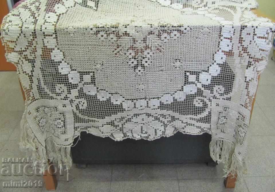 19th Century Hand Knitted Tablecloth - 7 19th Century Hand Knitted Tablecloth - 7
