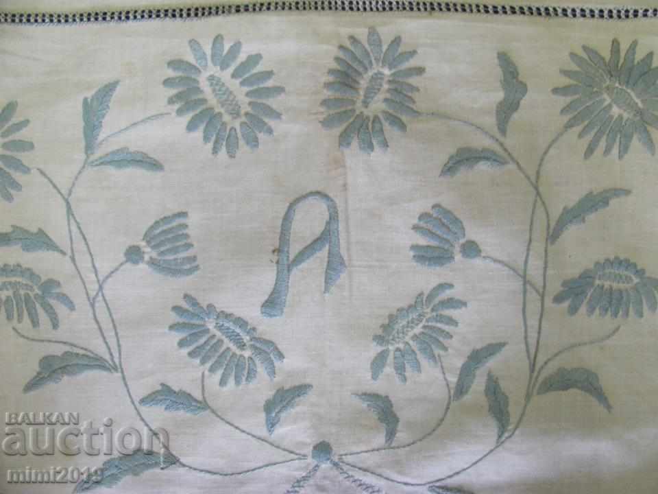 Auction  19th Century Hand Embroidery Monogram A