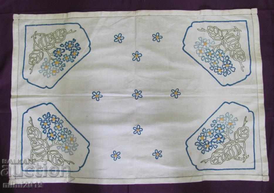 19th Century Hand Embroidery Wall Carpet, Tablecloth