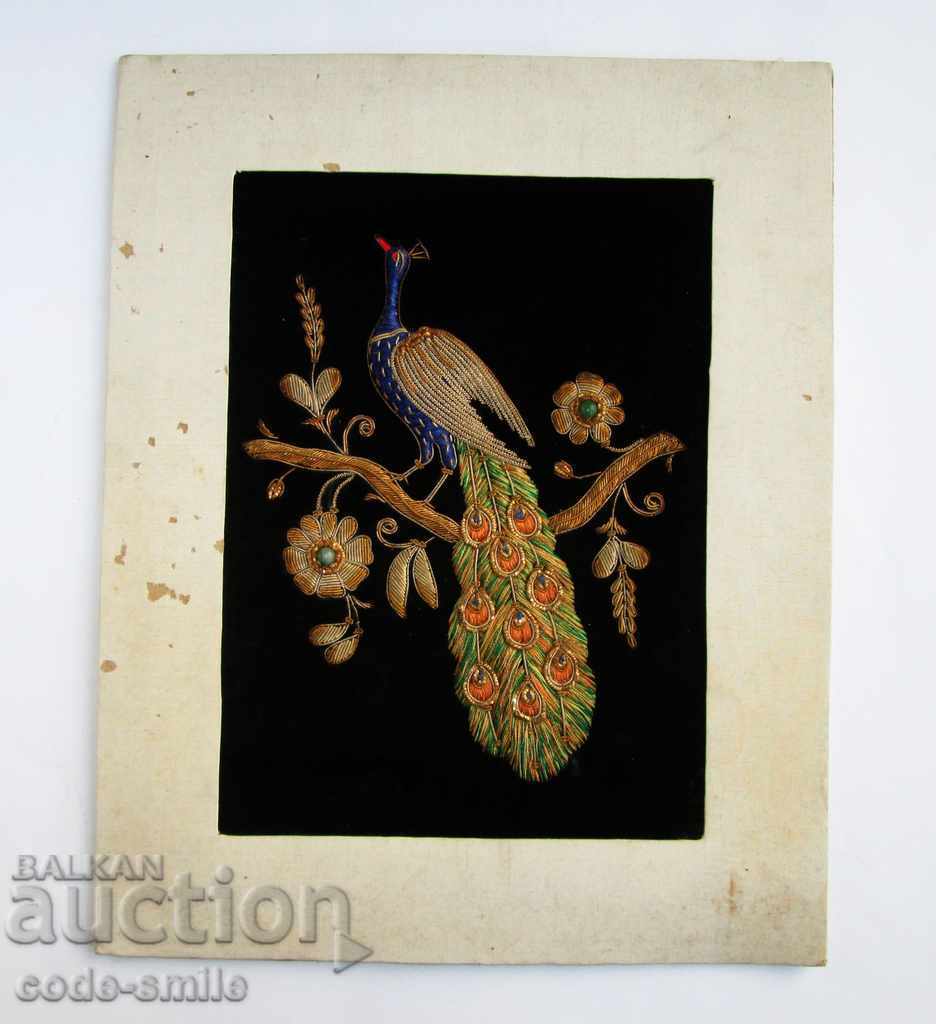 Old painting panel hand embroidery silver and gold tinsel with price 480.00 BGN | € 245.42 Old painting panel hand embroidery silver and gold tinsel with price 480.00 BGN | € 245.42