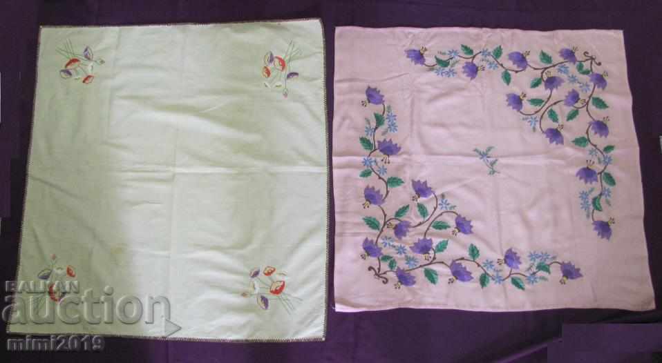 50s Vintage 2 pcs. Tablecloths hand embroidered
