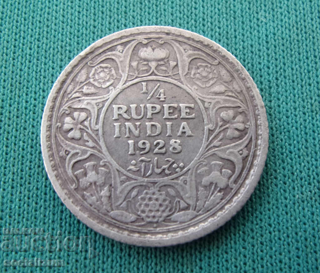 British India ¼ Rupee 1928