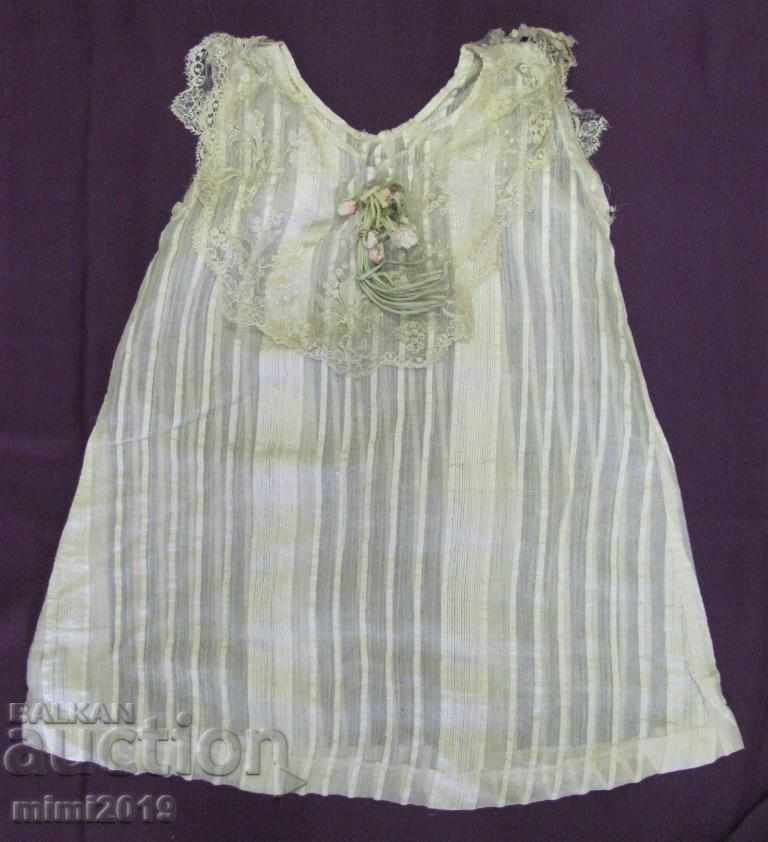 19th century Children's Nightgown Silk Kenar
