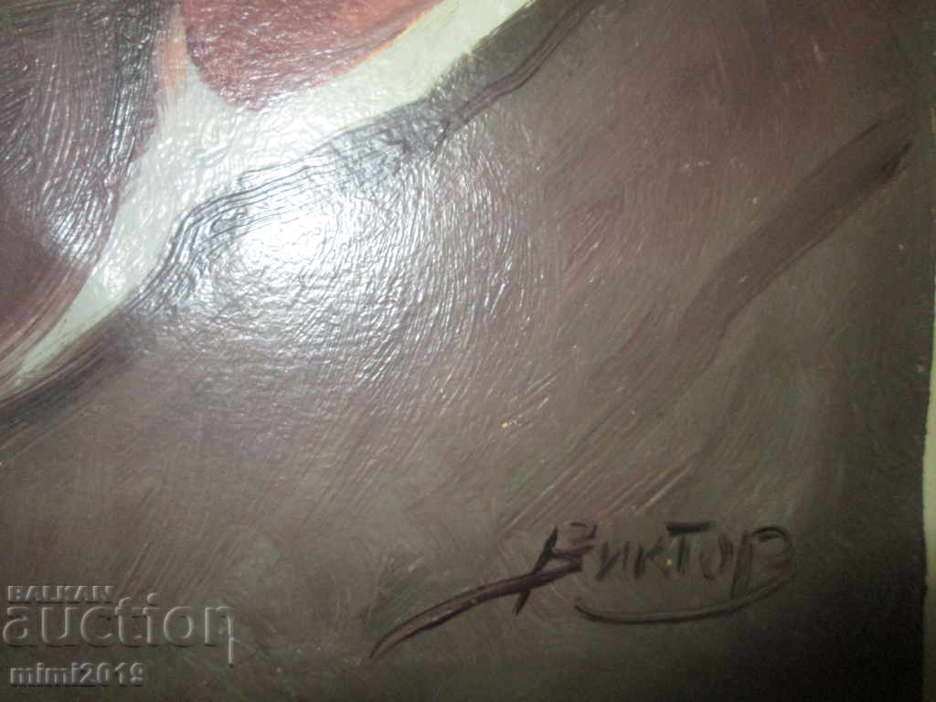 Auction Old painting - portrait - oil, cardboard, master, signature Auction Old painting - portrait - oil, cardboard, master, signature