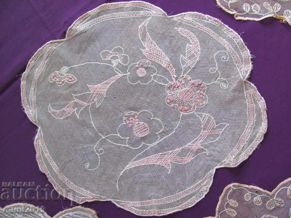 19th century 5 pcs. Handmade Embroidery Karenza - 5 19th century 5 pcs. Handmade Embroidery Karenza - 5