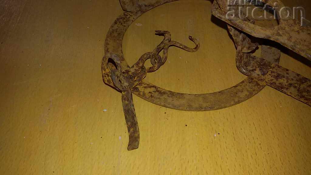 Auction antique small wrought iron trap Auction antique small wrought iron trap