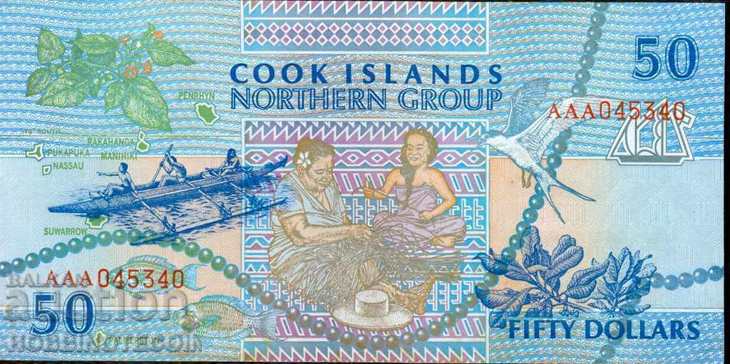 COOK ISLAND - $50 issue - issue 1992 #10 NEW aUNC
