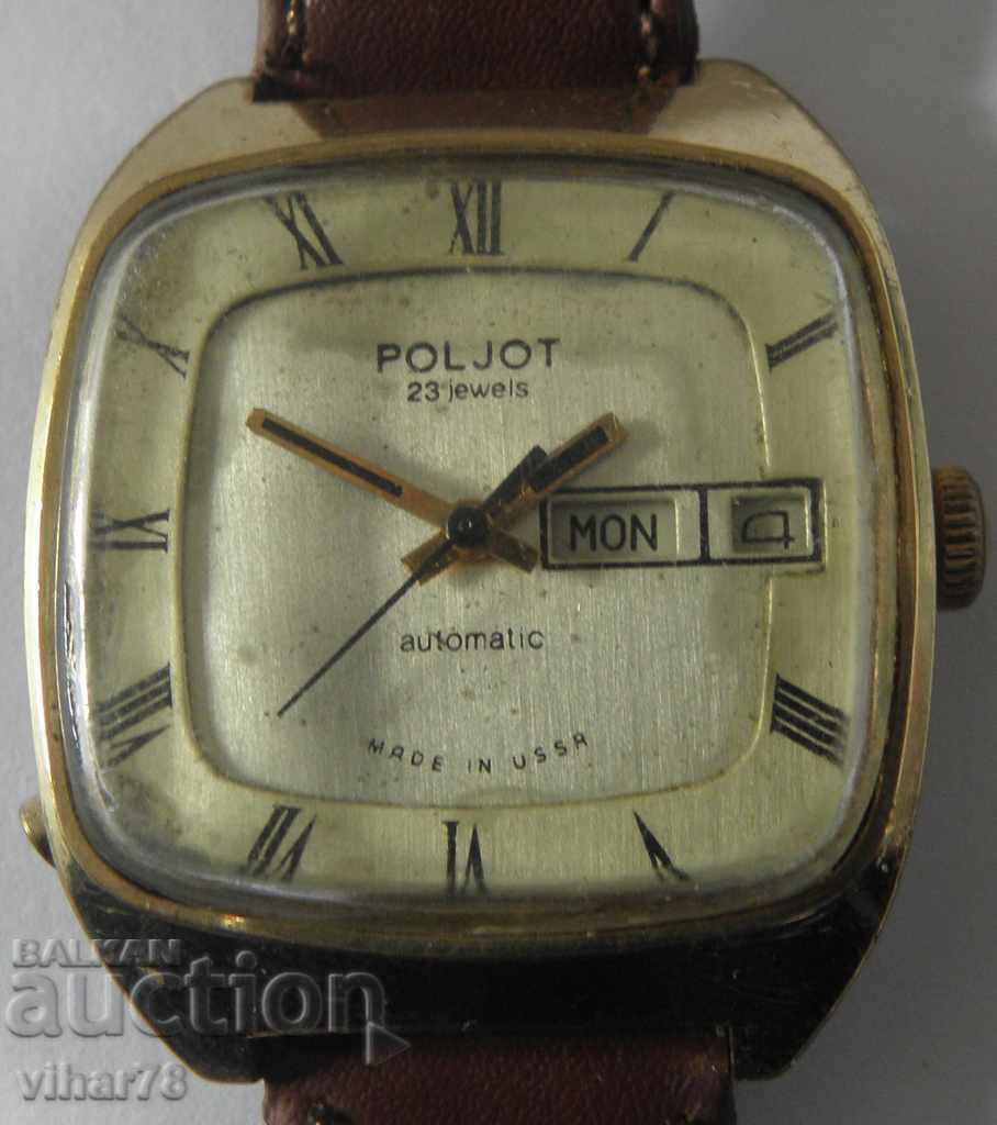 Auction  MEN'S GOLD-PLATED WATCH POLJOT AUTOMATIC