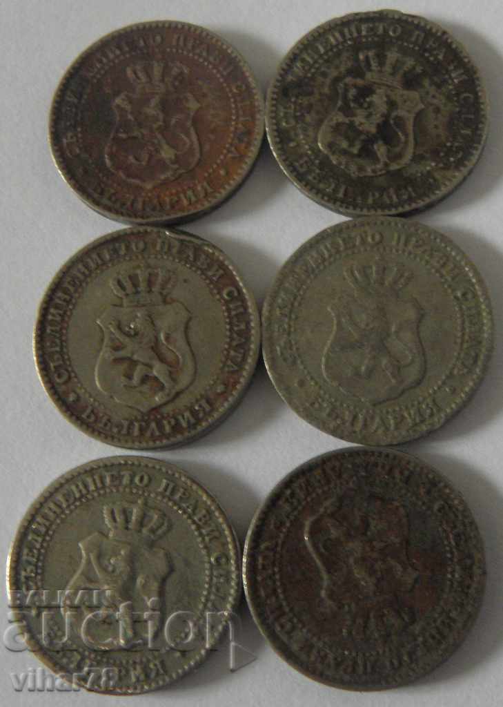 Delivery of LOT OF 6 pieces - two stotinki and a half 2 and 1/2 1888 Delivery of LOT OF 6 pieces - two stotinki and a half 2 and 1/2 1888