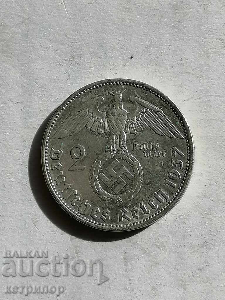 2 марки Германия 1937г A сребърна.