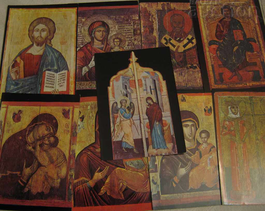 ИКОНИ ОТ НЕСЕБЪР ДИПЛЯНКА 1978 г. П.К. с цена 8.00 лв. | € 4.09 ИКОНИ ОТ НЕСЕБЪР ДИПЛЯНКА 1978 г. П.К. с цена 8.00 лв. | € 4.09