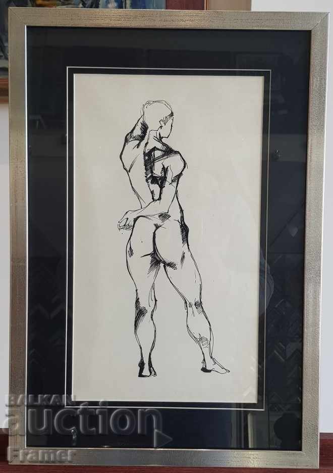 Pictură de Lyuben Dimanov Stilou de cerneală pentru corpul gol