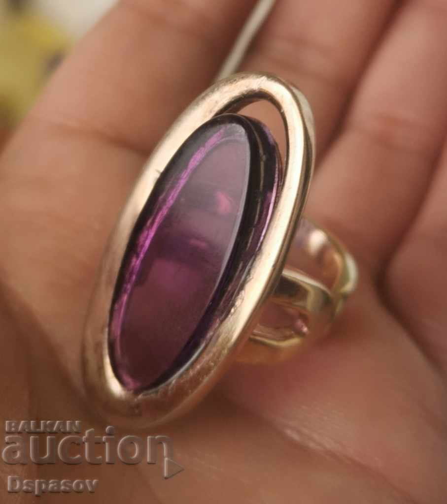 Ασημένιο δαχτυλίδι Markov με επιχρυσωμένο ροζ χρυσό