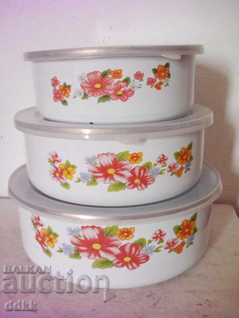 Three old boxes with lids
