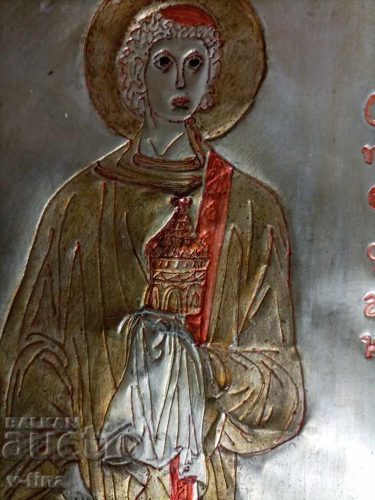 Old icon of St. Archdeacon Stephen with fittings