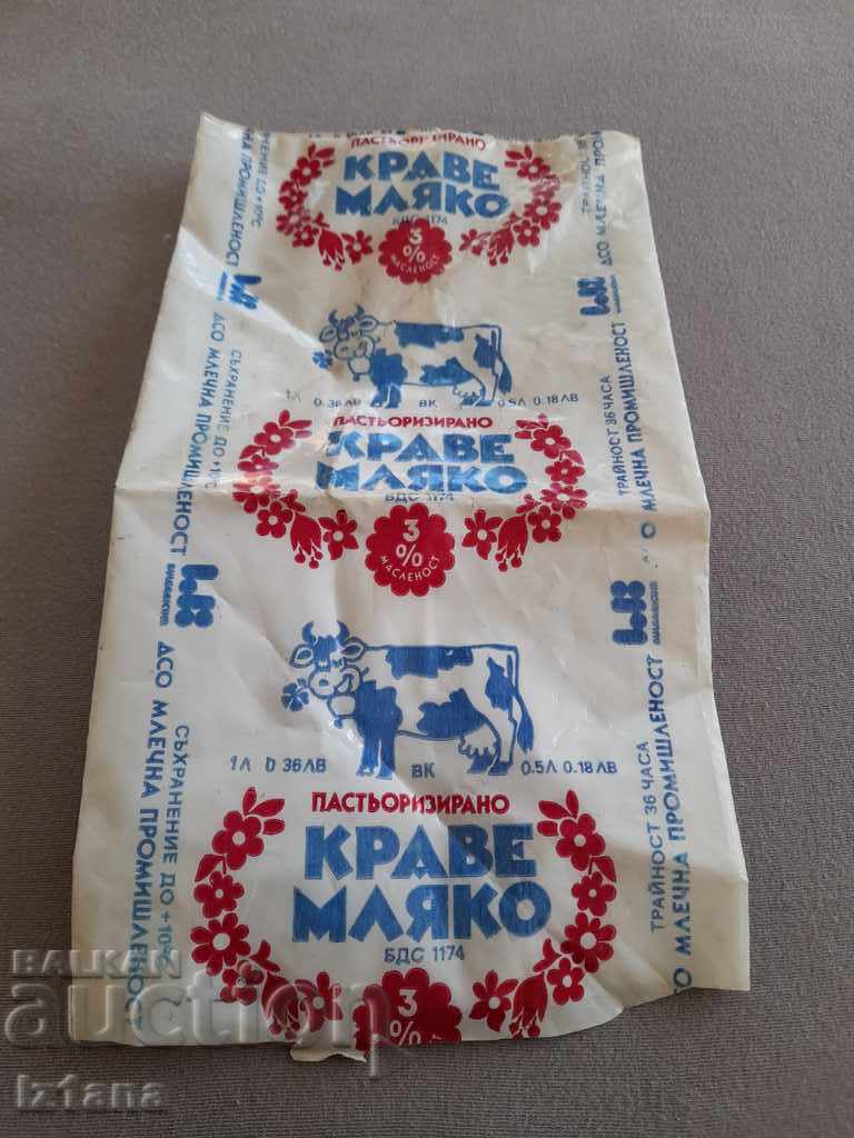 Old package of cow's milk