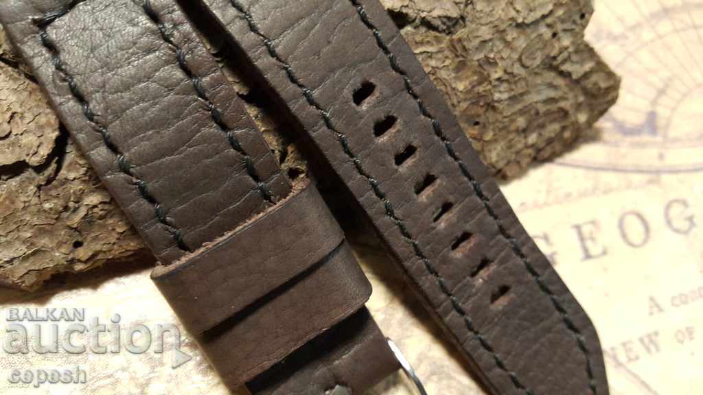 Auction Leather watch strap 22mm Genuine leather by hand 684 Auction Leather watch strap 22mm Genuine leather by hand 684