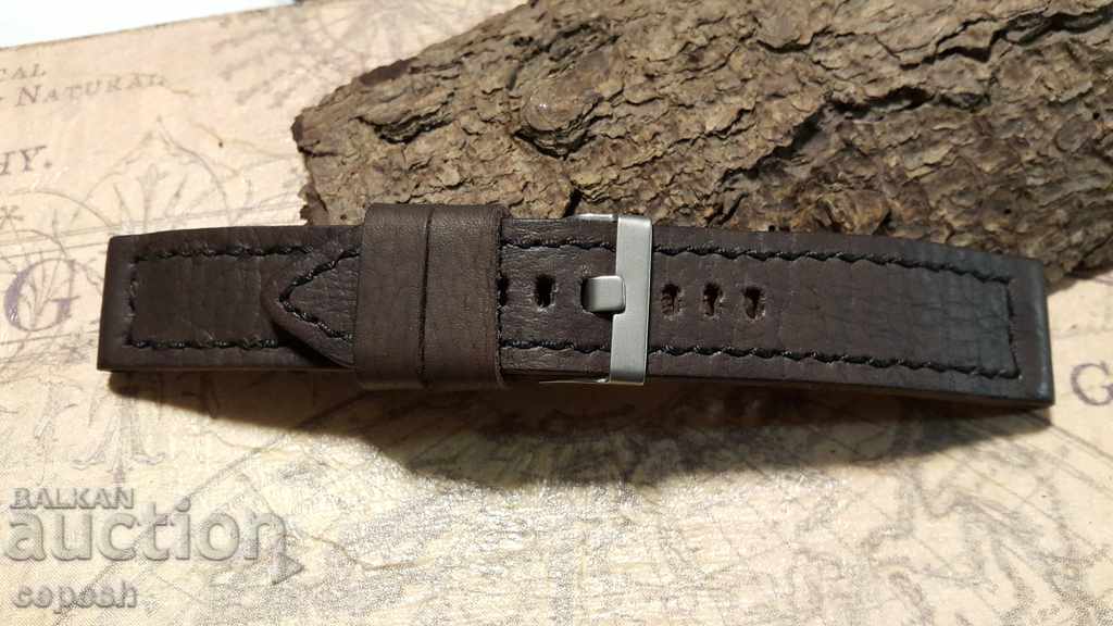 Leather watch strap 22mm Genuine leather by hand 684 - 5 Leather watch strap 22mm Genuine leather by hand 684 - 5