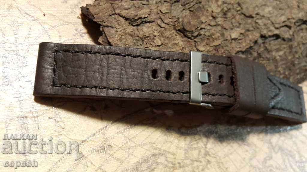 Leather watch strap 22mm Genuine leather by hand 684 - 6 Leather watch strap 22mm Genuine leather by hand 684 - 6