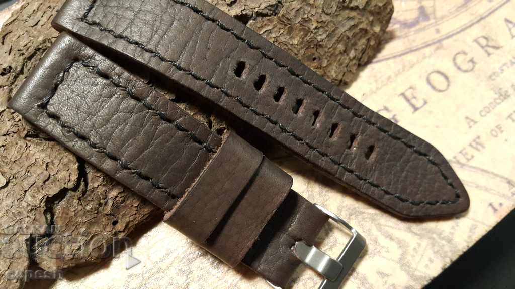 Leather watch strap 22mm Genuine leather by hand 684