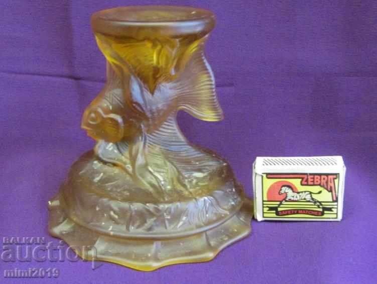 Art Nouveau Crystal Candlestick Fish - 7 Art Nouveau Crystal Candlestick Fish - 7