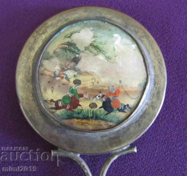 16th Century Mirror Game of Polo Mother of Pearl Rarely Iran