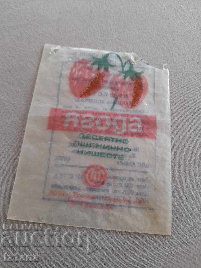Old package of strawberry starch