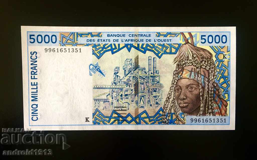 SENEGAL (Africa de Vest Franceză) 5000 Franci 1999, P713K, UNC cu preț € 59.98 | 117.31 BGN