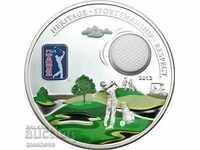 SILVER-Cook Islands 2012 $5 PGA TOUR -RARE!!!