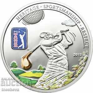 SILVER-Cook Islands 2013 $5 PGA TOUR -RARE!!! SILVER-Cook Islands 2013 $5 PGA TOUR -RARE!!!