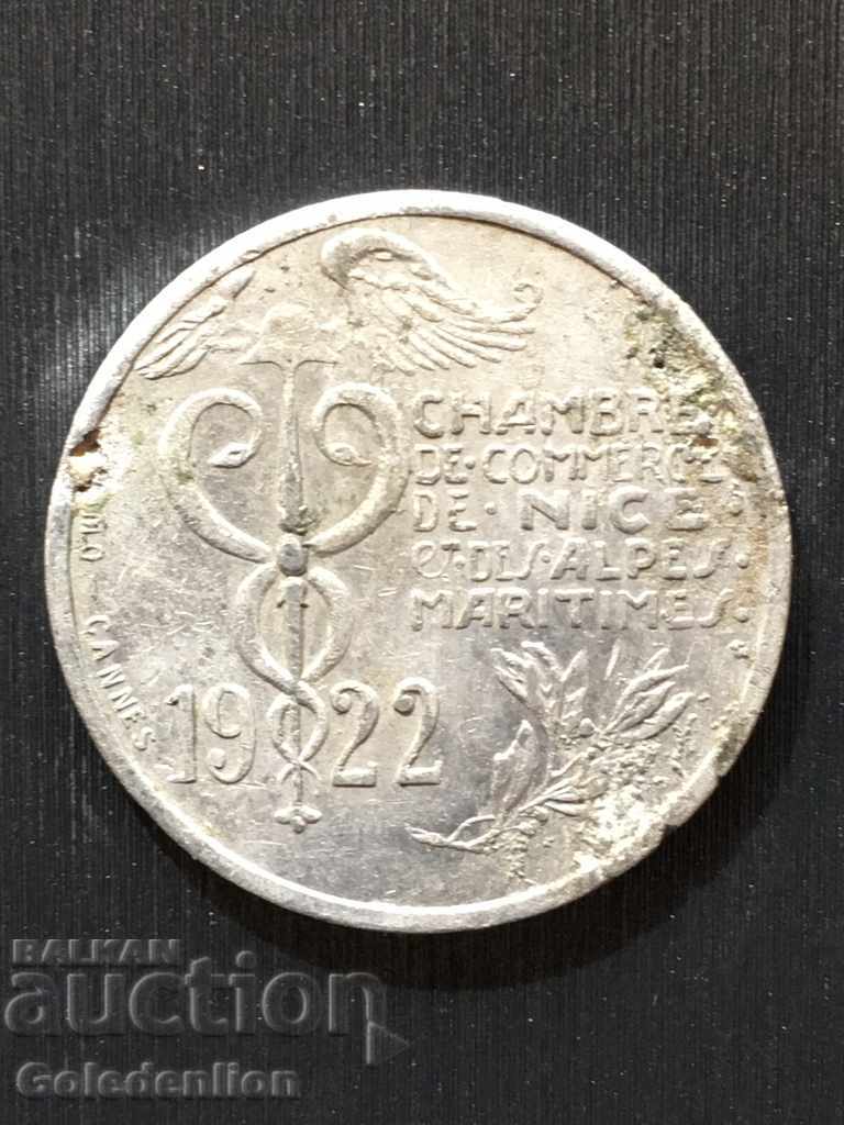 Франция- жетон от 10 цента 1922