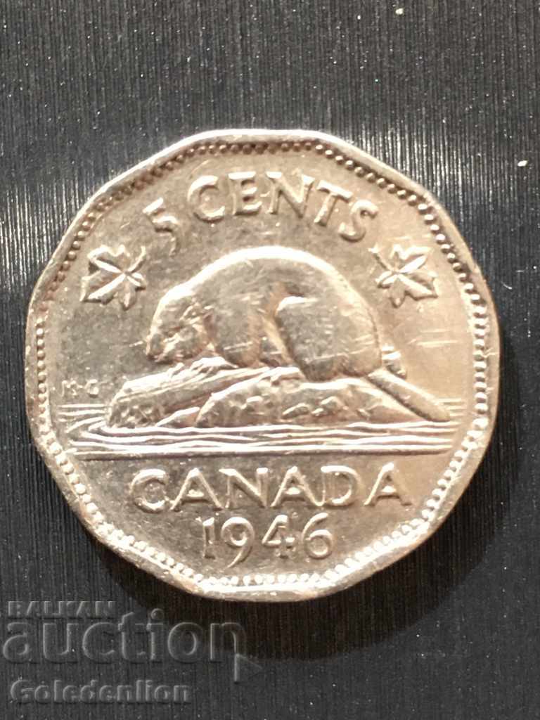 Канада- 5 цента 1946