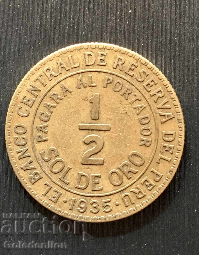 Peru- 1/2 sol 1935