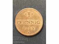Germania- 1 pfennig 1819 Rare!