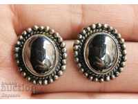 Silver Earrings 925 with Hematite