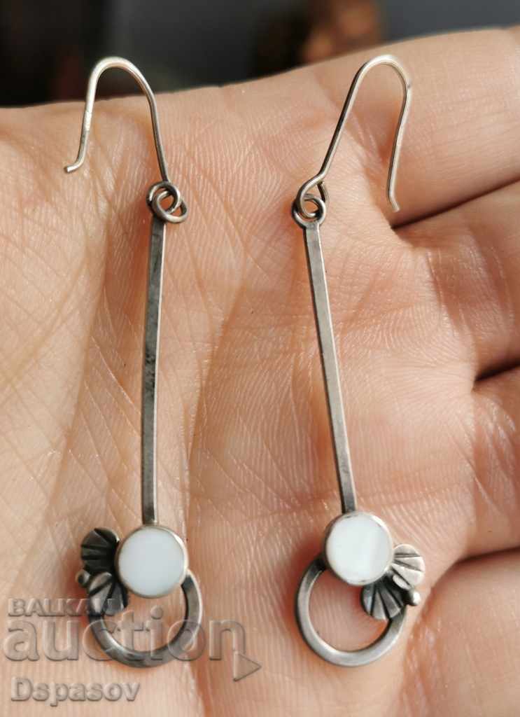 Ασημένια σκουλαρίκια με κέδρο