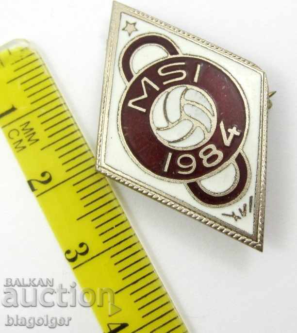 Delivery of OLD FOOTBALL BADGE-1984-DIAMOND-ENAMEL-SPORTS Delivery of OLD FOOTBALL BADGE-1984-DIAMOND-ENAMEL-SPORTS