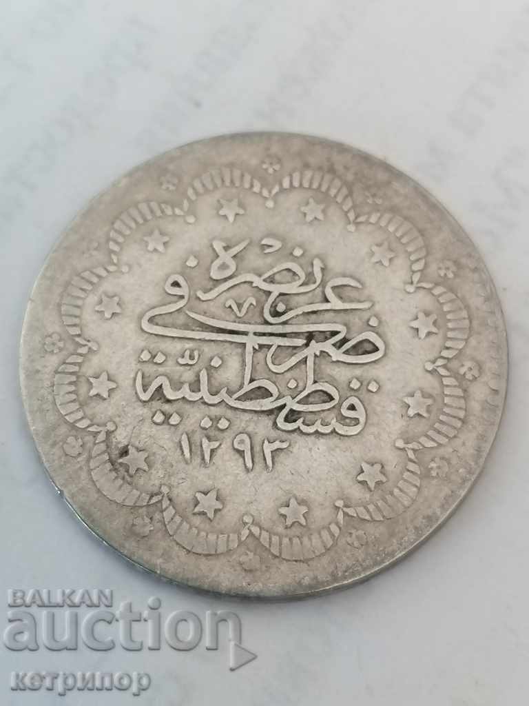 5 kurusha 1293/11 Turcia Otomană de argint