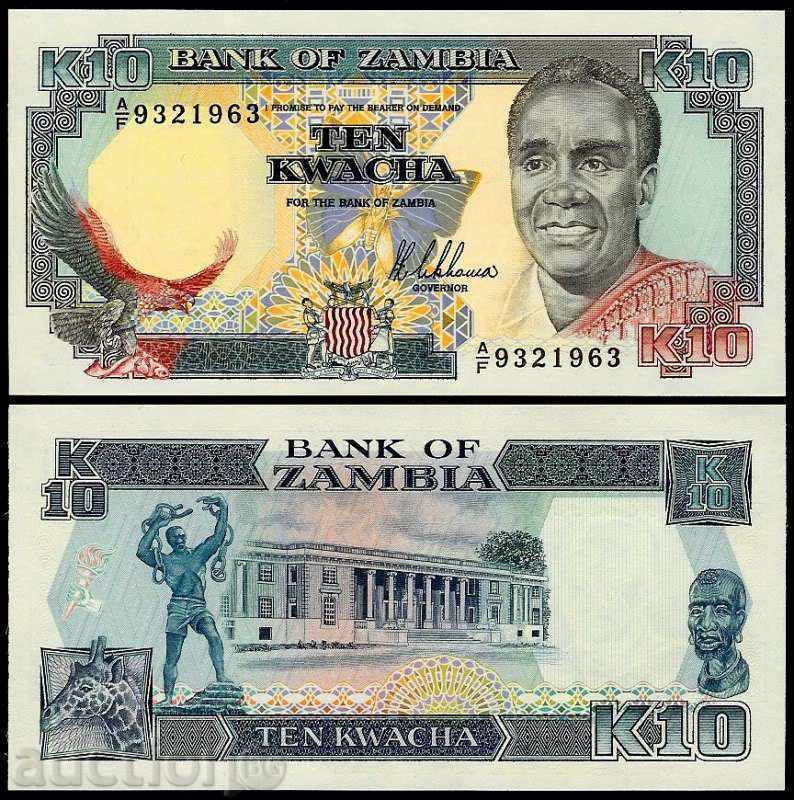 ZORBA AUCTIONS ZAMBIA 10 KOVACHA 1989 UNC