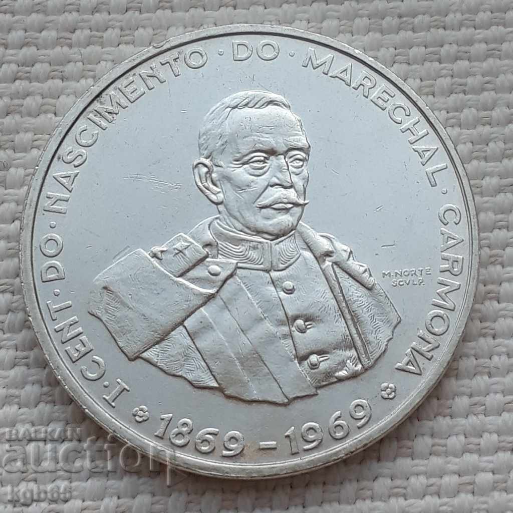 50 ескудо 1969 г. Португалия. Рядка монета.