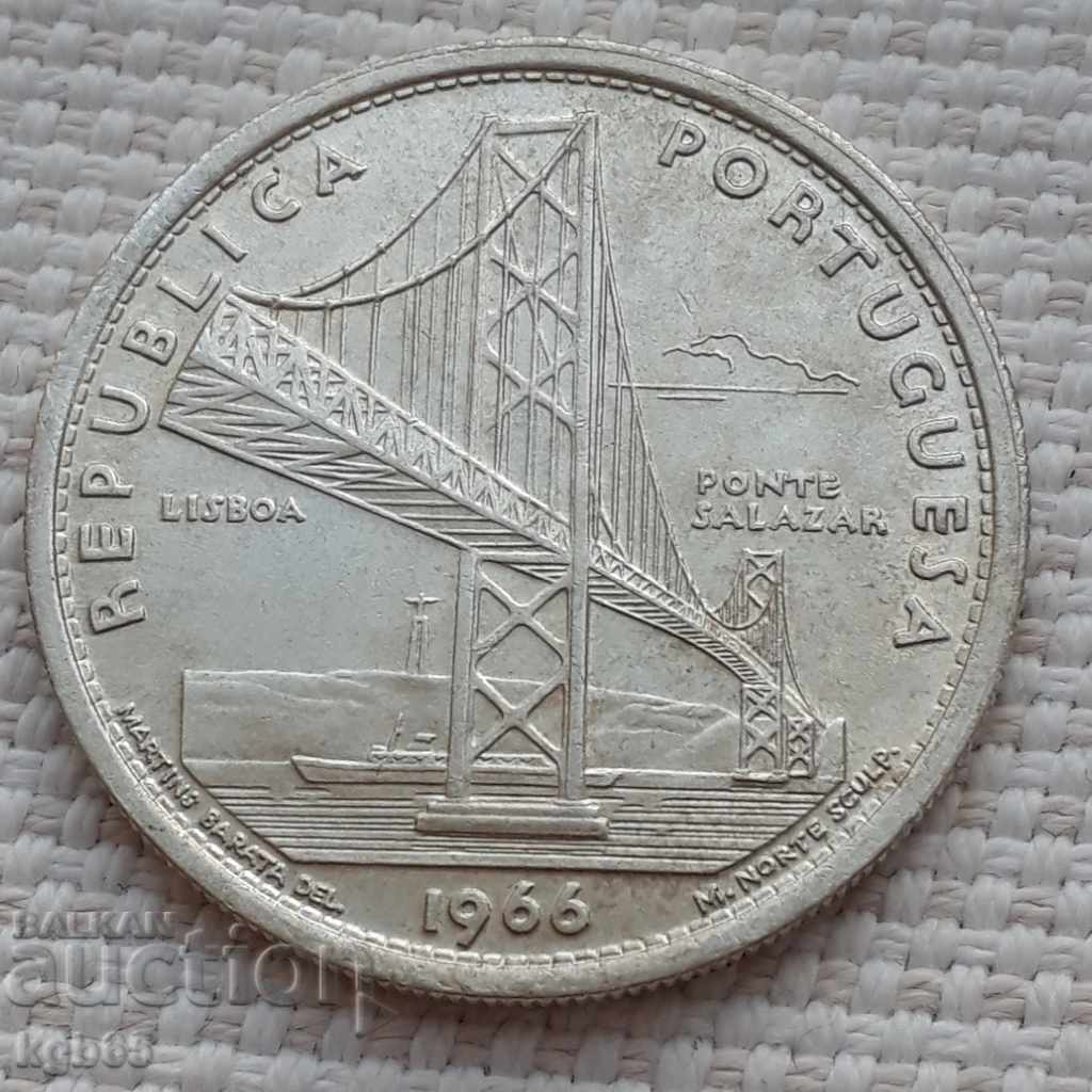 20 Escudos 1966 Portugal. Rare coin with price 27.99 BGN | € 14.31