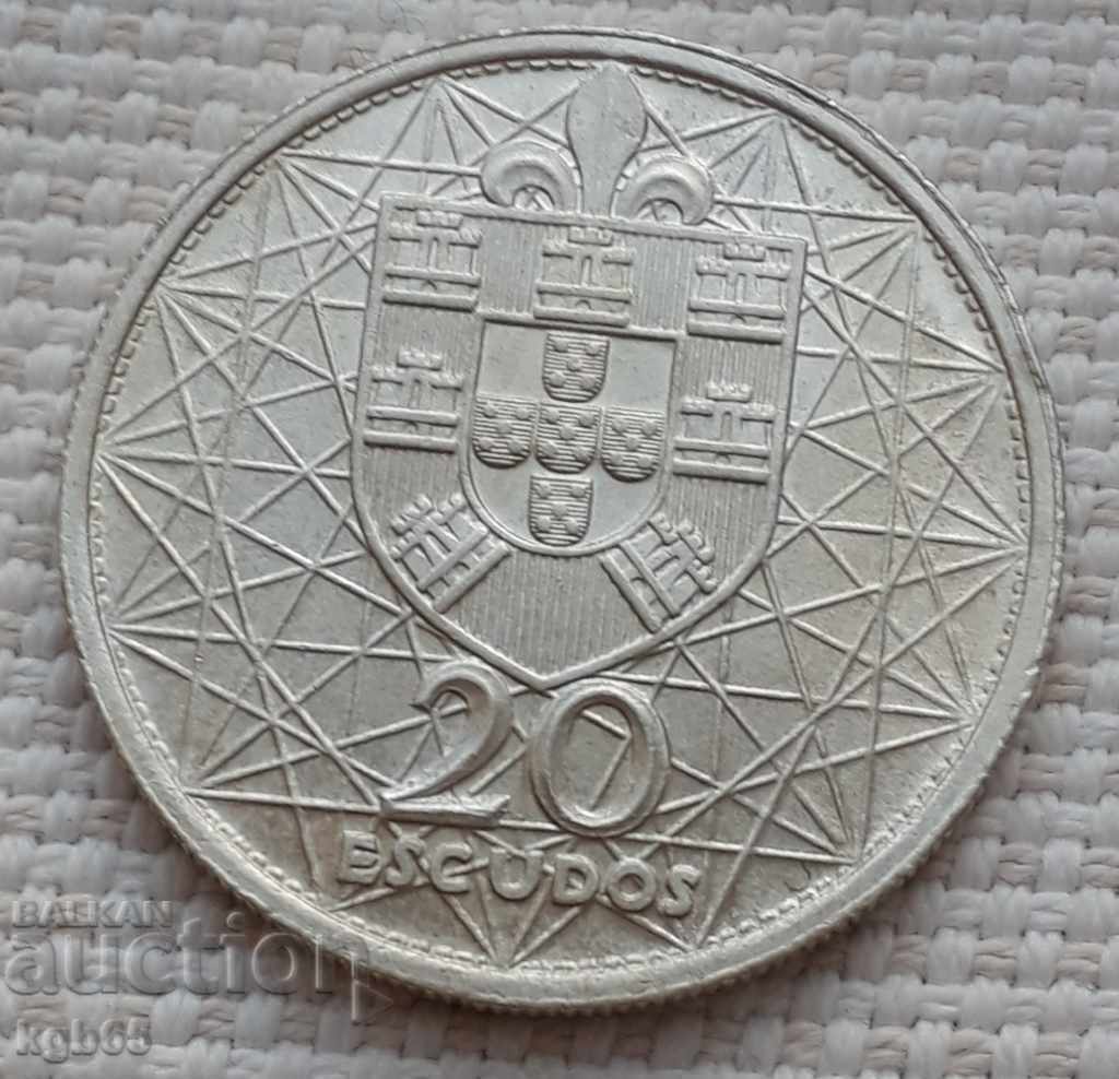 20 Escudos 1966 Portugal. Rare coin