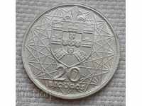 20 Escudo 1966 Portugalia. Monedă rară.