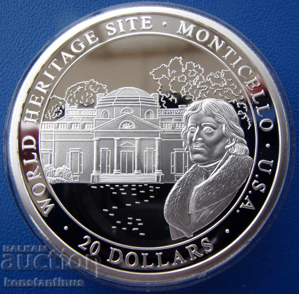 Liberia $ 20 2000 Silver'999 PROOF UNC