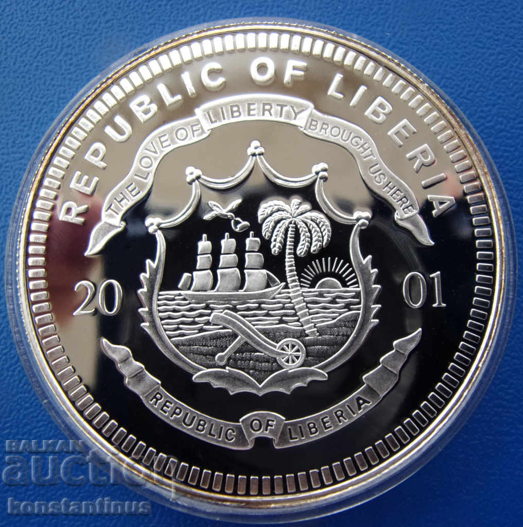 Либерия  20  Долара 2001 Сребро'999  PROOF UNC с цена € 33.23 | 64.99 лв.