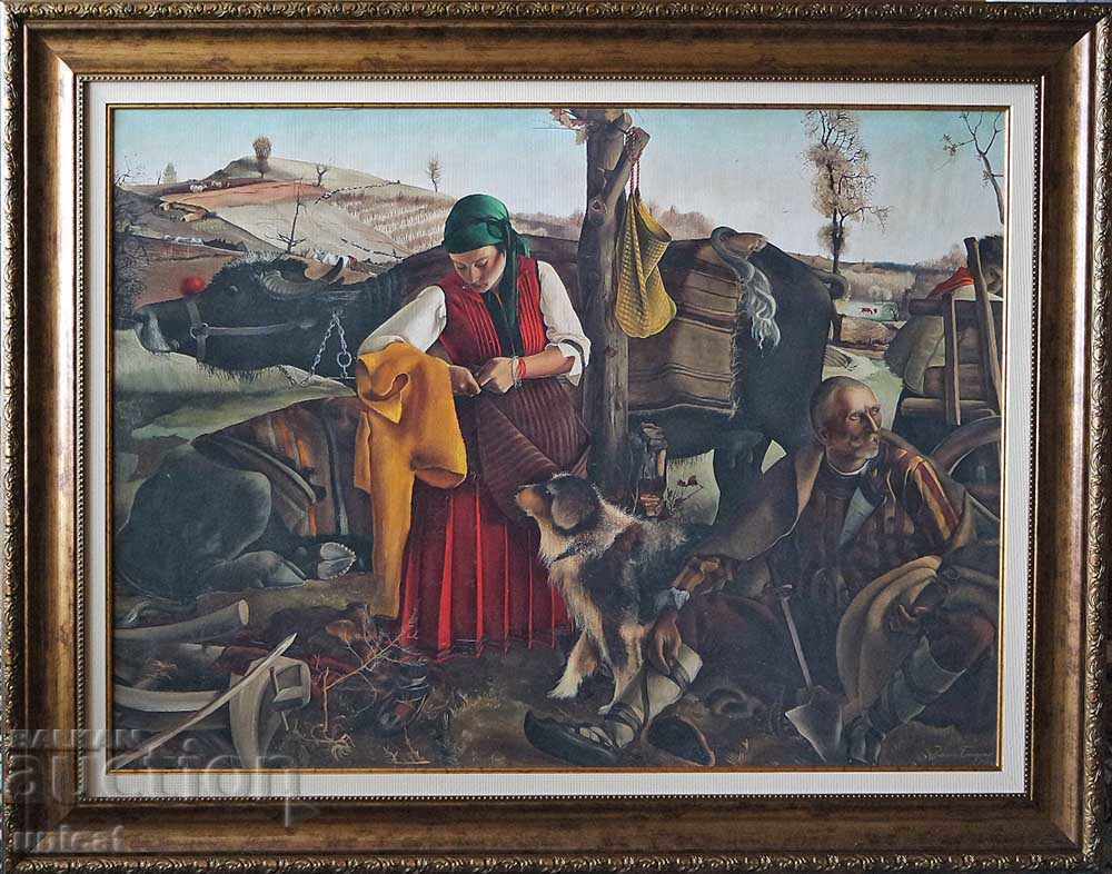 Zlatyu Boyadzhiev "After plowing" 1942, painting Zlatyu Boyadzhiev "After plowing" 1942, painting