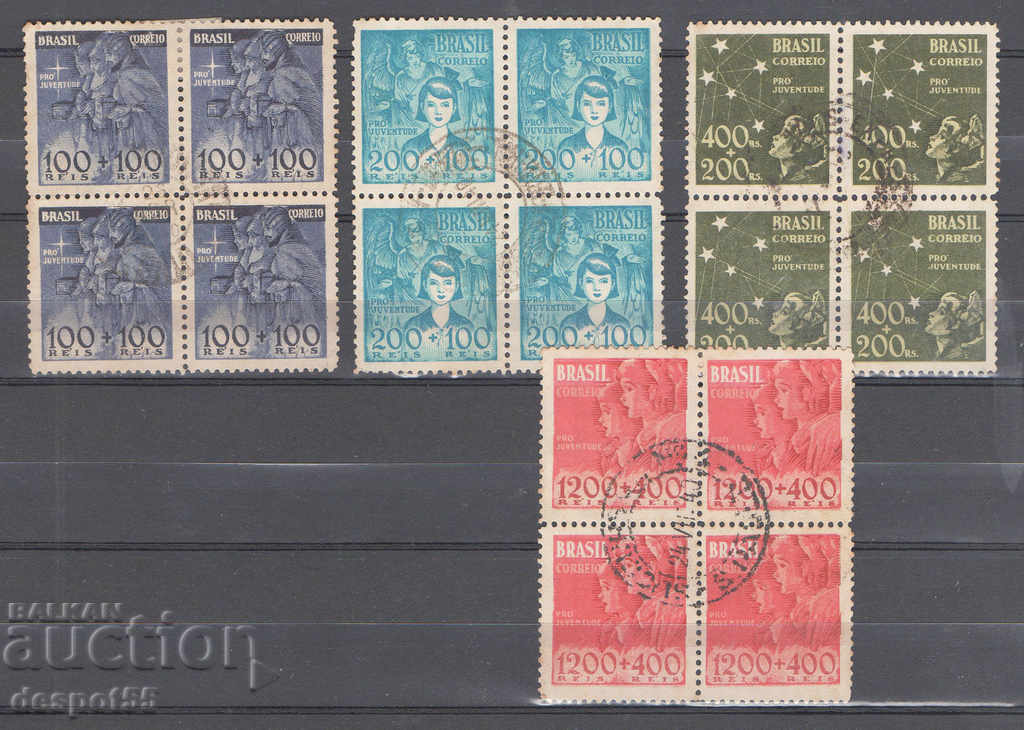 1939-40. Бразилия. Младежки пощенски марки. Карета.