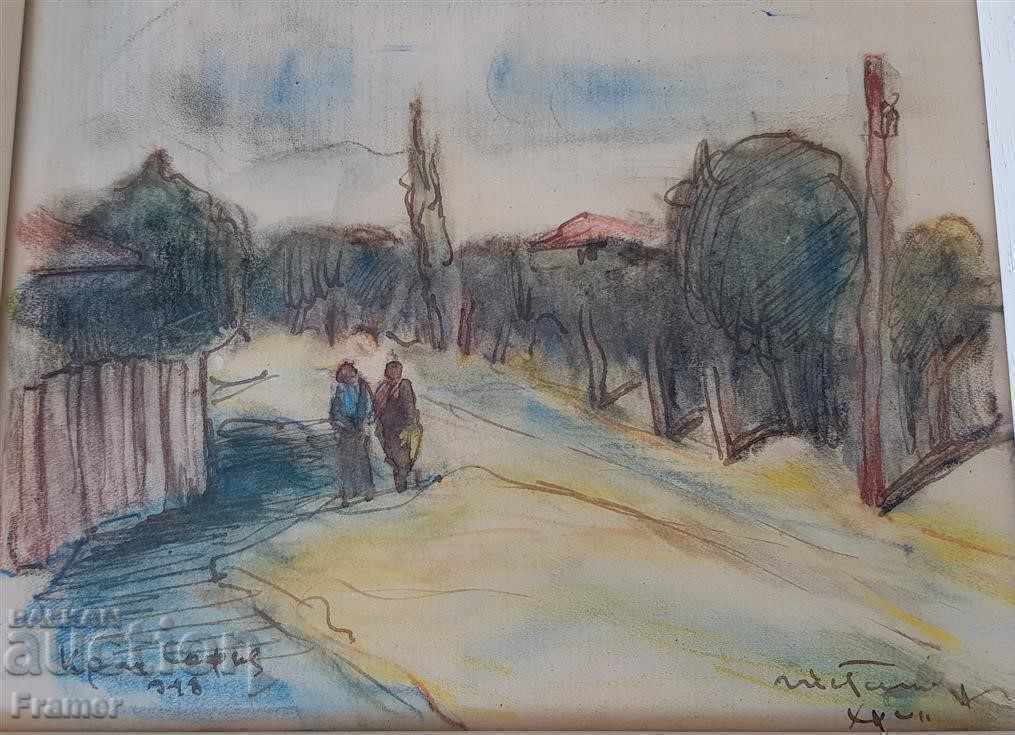 NIKOLA TANEV Lângă Sofia 1948 imagine color unică - 6