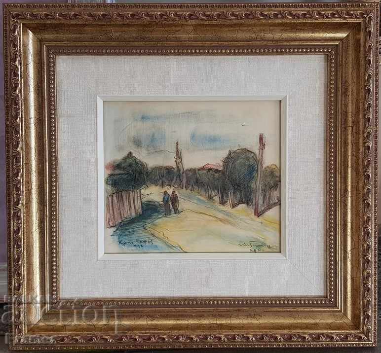 NIKOLA TANEV Lângă Sofia 1948 imagine color unică